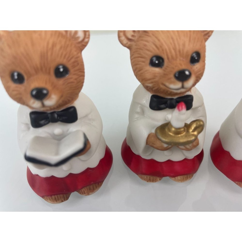 Set of 3 Homco Christmas Choir Robe Bears Ceramic Figures #5100, Holiday Decor - Picture 4 of 11